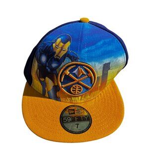 New Era Marvel Iron Man Denver Nuggets 59Fifty Fitted‎ Hat  Size 7